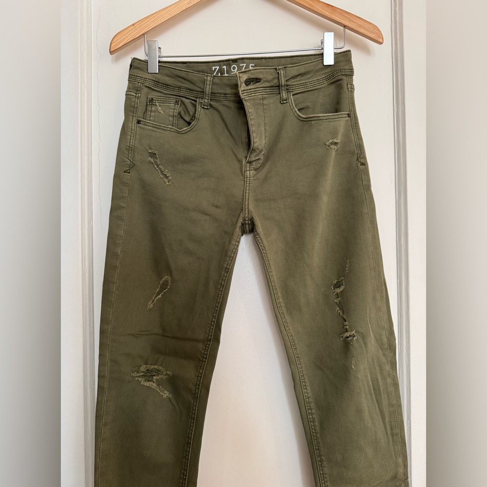 Zara - Olive Distressed Jeans - size 6